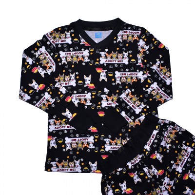 Pijama Glow Adopt Me negro junior manga larga